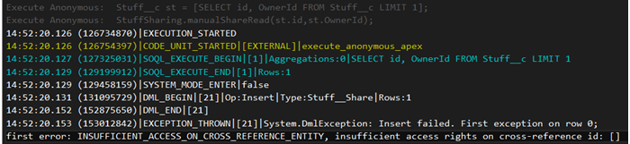 Exception with creating share object for owner 2