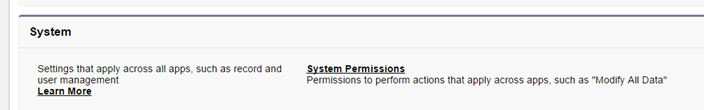 System Permissions for All Data